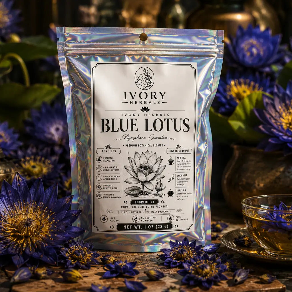 Whole dried Blue Lotus flowers — Nymphaea caerulea