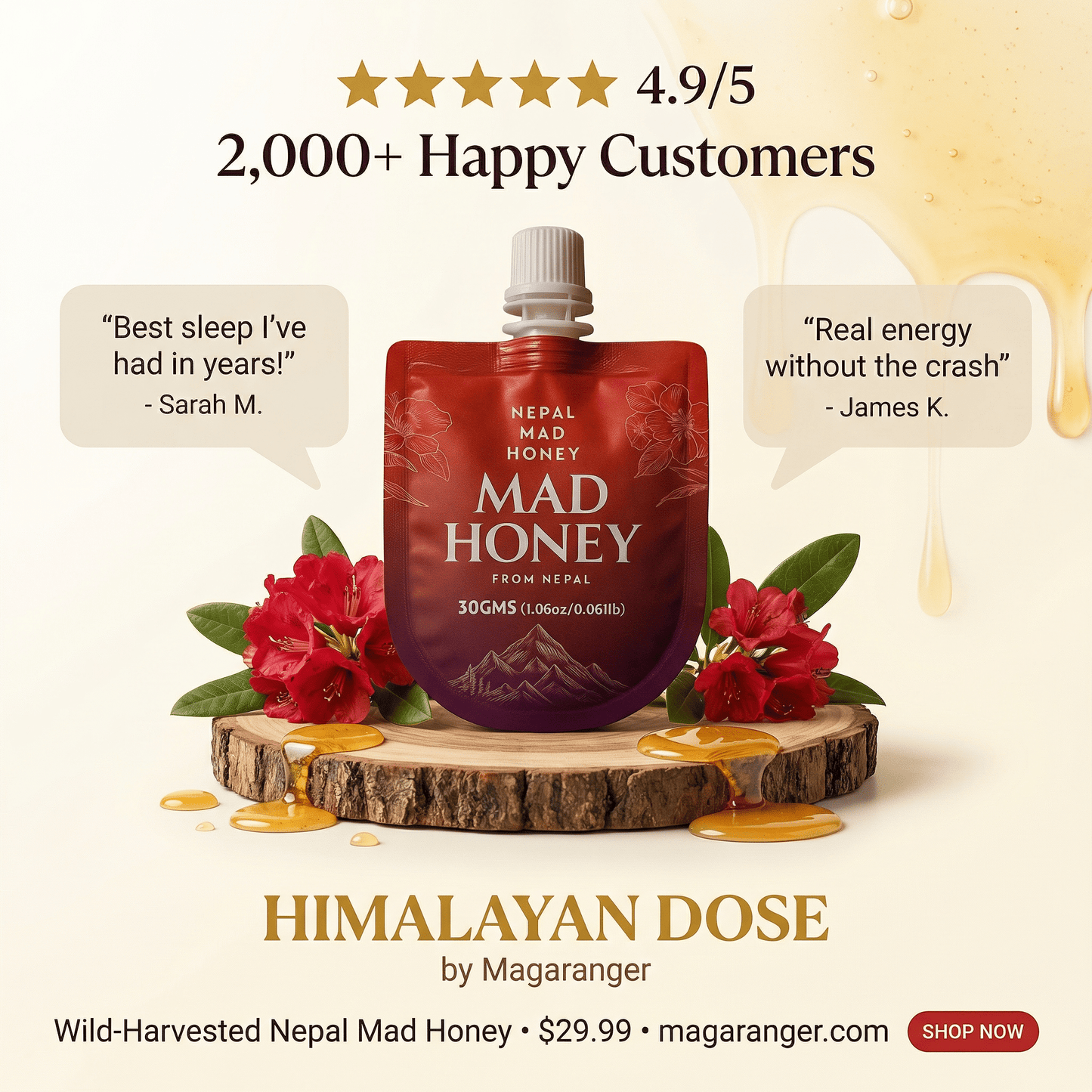 Nepal Mad Honey | Authentic Himalayan Cliff Honey (30g) - Magaranger