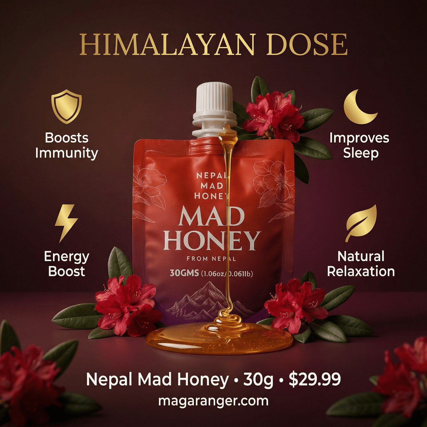 Nepal Mad Honey | Authentic Himalayan Cliff Honey (30g) - Magaranger